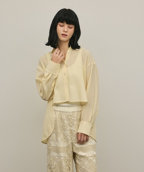 ブラウス シャツ バックフレアシャツ レディースの画像
