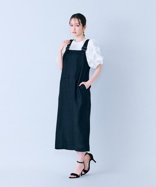 tシャツ タックボリュームスリーブカットソー レディースの画像