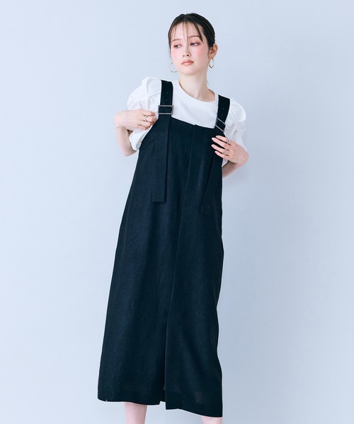 tシャツ タックボリュームスリーブカットソー レディースの画像