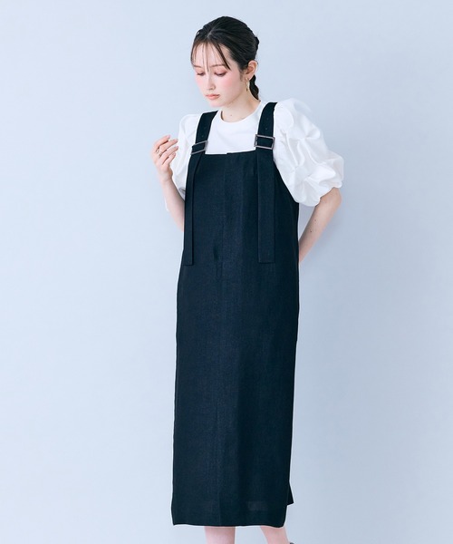 tシャツ タックボリュームスリーブカットソー レディースの画像