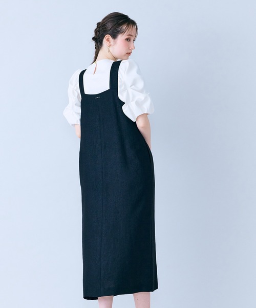 tシャツ タックボリュームスリーブカットソー レディースの画像