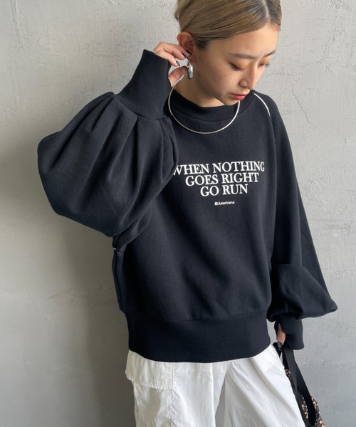 AMERICANA（アメリカーナ） スウェットカットソー ONE SIZE ブラック