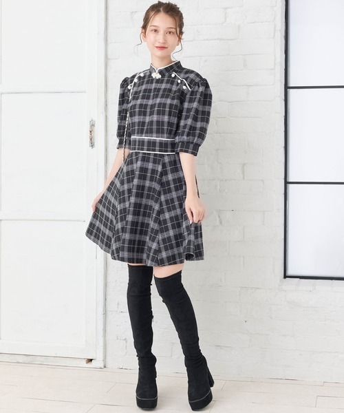 「TITTY&CO.」 半袖ワンピース MEDIUM ブラック レディース_画像6