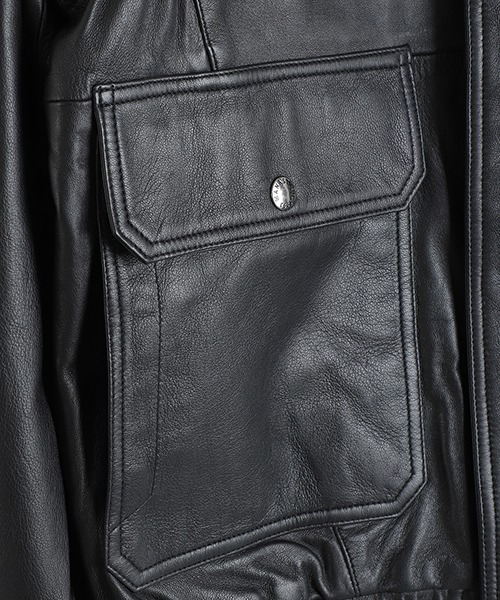 ブルゾン アウター MANASTASH / マナスタッシュ：LEATHER MOTOR BLOUSON：792-5950004「AST」 メンズの画像