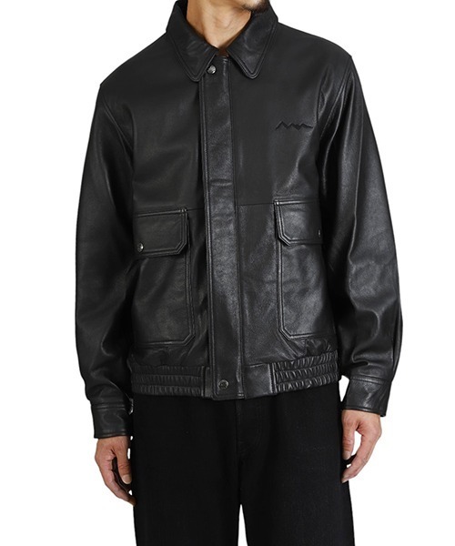 ブルゾン アウター MANASTASH / マナスタッシュ：LEATHER MOTOR BLOUSON：792-5950004「AST」 メンズの画像