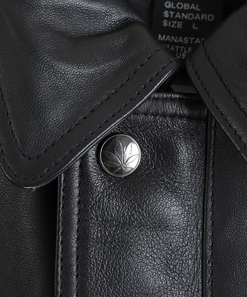 ブルゾン アウター MANASTASH / マナスタッシュ：LEATHER MOTOR BLOUSON：792-5950004「AST」 メンズの画像