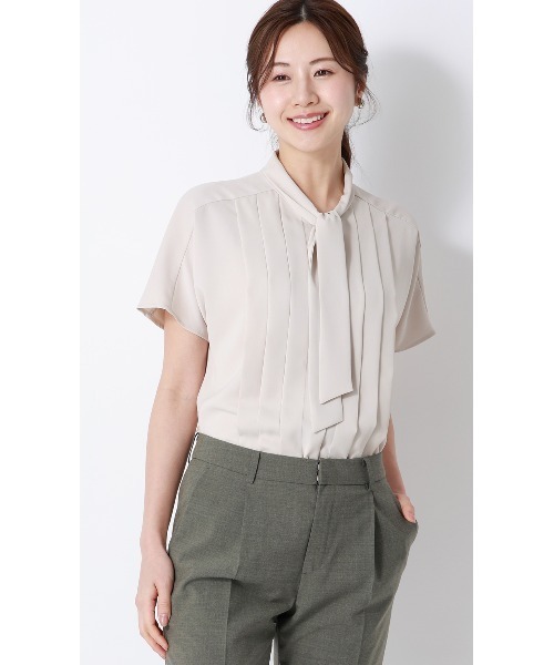 AOYAMA uvカット ブラウス シャツ ボウタイドルマンスリーブブラウス