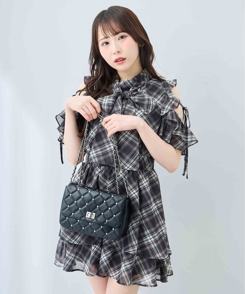 INGNI（イング） ショルダーバッグ バッグ ビジュー付きキルティング