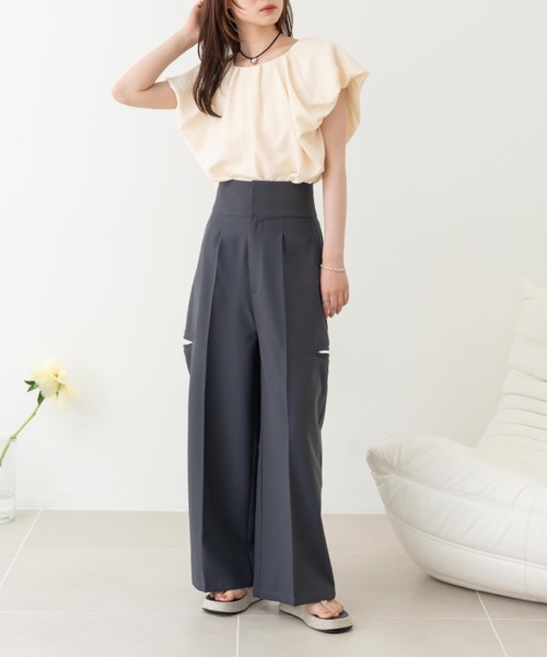 「hinari」 パンツ FREE ベージュ レディース_画像2