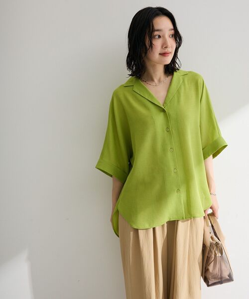 Green Parks（グリーンパークス） ブラウス シャツ 「WEB限定」開襟