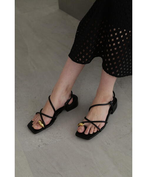 「JILL STUART」 フラットサンダル 23.5cm ブラック レディース