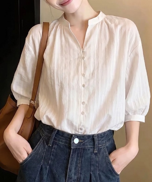 shoppinggo ブラウス シャツ 白シャツ レディース トップス 襟付き