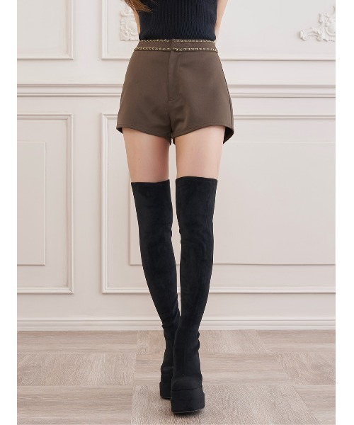 Darich ダーリッチ ダブルチェーンハイウエストショートパンツ ブラウン M Darich（ダーリッチ） パンツ ダブルチェーンハイウエストショート