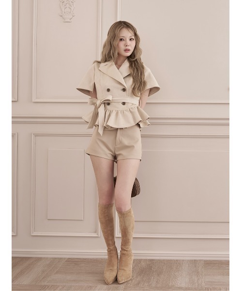 Darich ダーリッチ ダブルチェーンハイウエストショートパンツ ブラウン M Darich（ダーリッチ） パンツ ダブルチェーンハイウエストショート