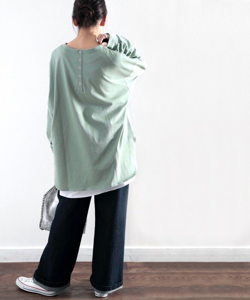 tシャツ Tシャツ USAコットン バックヘンリーネックカットソー | classicalelf