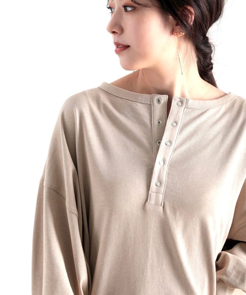 tシャツ Tシャツ USAコットン バックヘンリーネックカットソー | classicalelf | 11