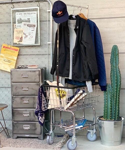 DULTON 収納 LAUNDRY CART WITH POLE RACK/ランドリーカート
