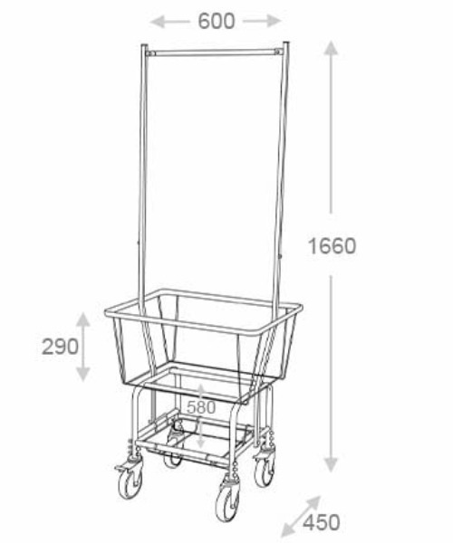 DULTON（ダルトン） 家具 LAUNDRY CART WITH POLE RACK/ランドリー