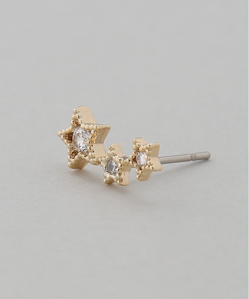 マルチカラー　ピアス　ムーン＆スター K10YGマルチカラーストーンハーフピアス – kandakirat