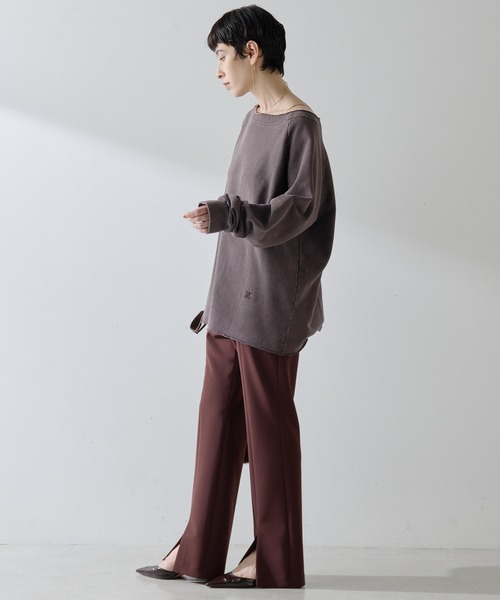 Whim Gazette スラックス パンツ フロントスリットパンツ