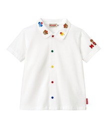 ミキハウス　タグ付き　春　シャツ　110 男の子　女の子 MIKI HOUSE（ミキハウス） ブラウス シャツ プッチー刺繍半袖ブラウス