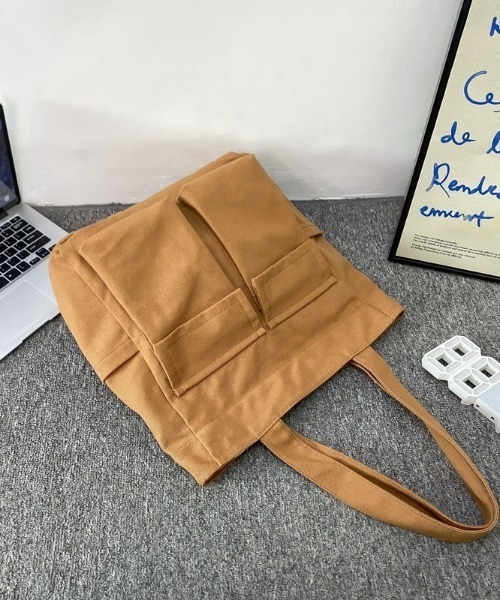デザインエフ　（Design F）キャンパスポケットバッグ 楽天市場】キャンバストートバッグ トート 縦型トート ポケット