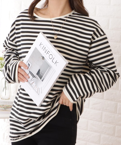 Lace Ladies（レースレディース） ブラウス シャツ 細めボーダー長袖