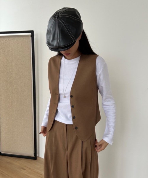 ベスト ジレ 「DIDOT.」ウールブレンド テーラード ベスト レディース Didot.showroom ベスト ジレ 「DIDOT.」ウールブレンド
