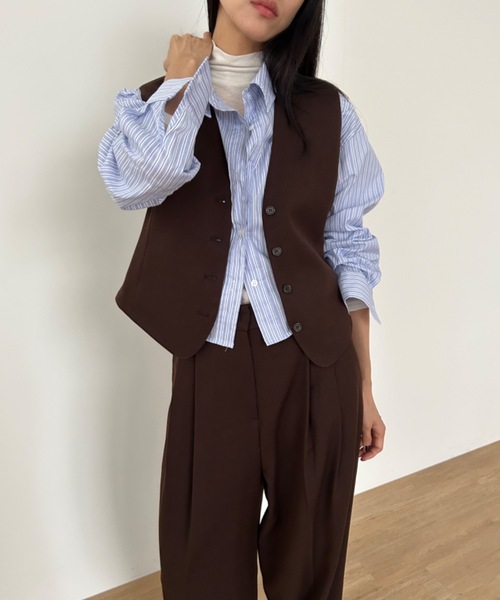 ベスト ジレ 「DIDOT.」ウールブレンド テーラード ベスト レディース Didot.showroom ベスト ジレ 「DIDOT.」ウールブレンド