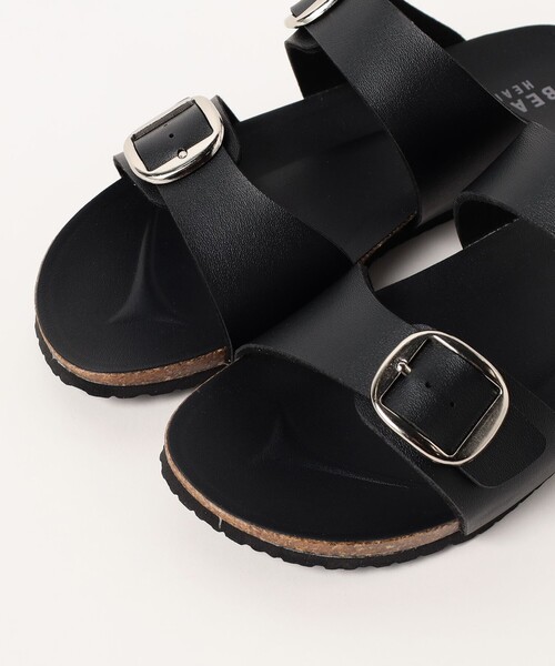 BEAMS HEART / バックル付き ダブルベルト サンダル ベージュ BEAMS HEART サンダル バックル付き ダブルベルト レディース