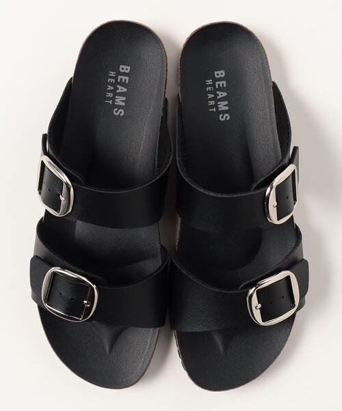 BEAMS HEART サンダル バックル付き ダブルベルト レディース