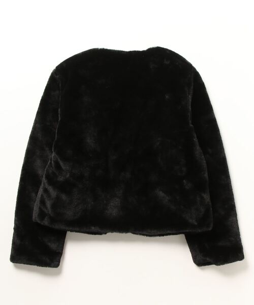 カーディガン 薄綿入りノーカラーフェイクファージャケット　ドレスボレロ レディース Ritomo De Ricco カーディガン 薄綿入りノーカラーフェイク