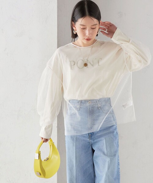 SHIPS for women / シップスウィメン 〈手洗い可能〉ソフト チュール 袖 ボリューム 2WAY ブラウス◇ SHIPS｜<手洗い可能>ソフト チュール 袖 ボリューム 2WAY