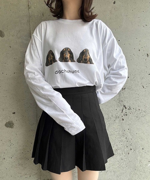 プリントスター レディース ティシャツ トップス カットソー Tシャツ 黒 犬 tシャツ 犬プリント半袖Tシャツ レディース : ZOZOTOWN Yahoo!店