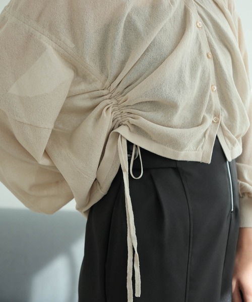 LADYMADE カーディガン シャーリングシアーニットカーディガン