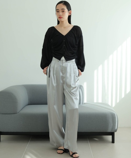 カーディガン シャーリングシアーニットカーディガン レディース LADYMADE カーディガン シャーリングシアーニットカーディガン
