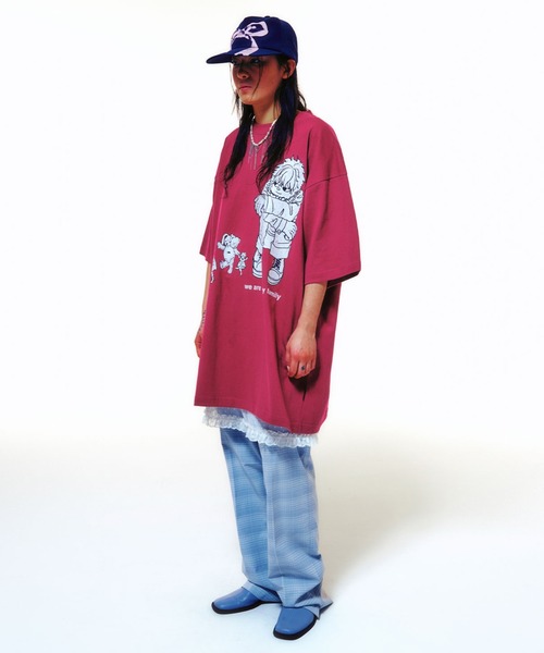 Tシャツ・カットソー [NICEGHOSTCLUB]HAPPY FAMILY BIG BIG TEE_BLACK(NG2EMUT523A) NICE GHOST CLUB tシャツ A'GEM/9 × .kom 「NICE CLUB/ナイス