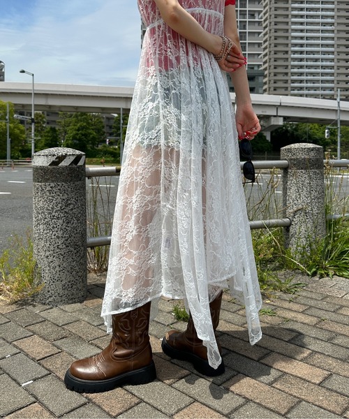 sedacle girl（セダクルガール） ワンピース 夏 アシメデザインレース