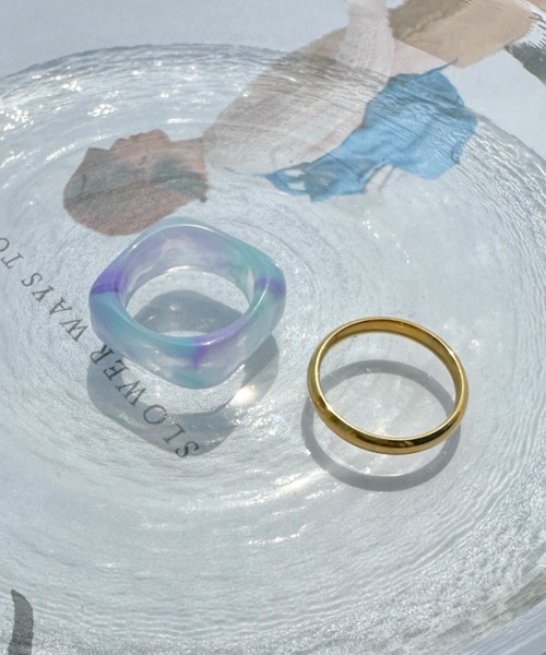 アクリル水リング指輪Acryl ring handmade used アクリル水リング指輪Acryl ring handmade usedの通販 by saki