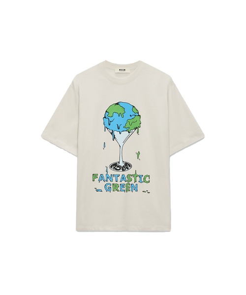 【送料&関税込】MSGM fantastic Green T-shirt MSGM tシャツ FANTASTIC GREEN×Burro Studio オーガニック