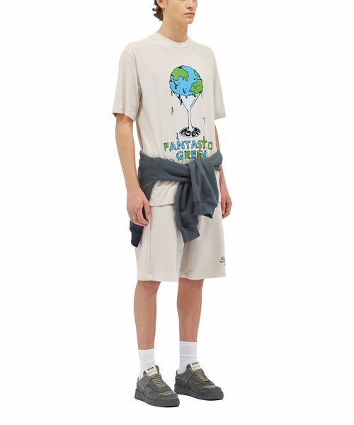 ★MSGM★ファンタスティック グリーン スタジオ フード Tシャツ MSGM“地球やリンゴ”のグラフィック入りTシャツやパーカー