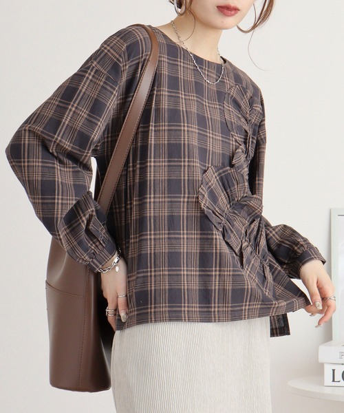 FUNALIVE（ファンアライブ） ブラウス シャツ くしゅくしゅコサージュ