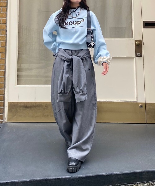 nemne（ネンネ） パンツ 「Seoup」ジャンプスーツ風リボンパンツ