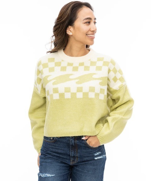 ニット セーター BILLABONG レディース PALM FOREVER セーター/ビラボンショート丈ボリュームスリーブニット レディース