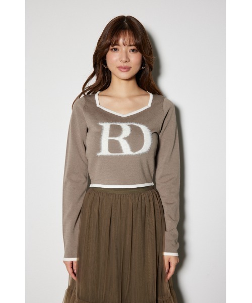 rienda（リエンダ） ニット セーター ビッグRロゴロングスリーブニット