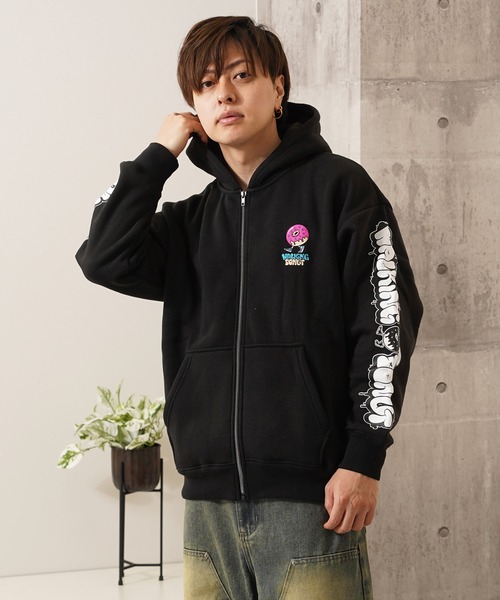 パーカー ドーナツモチーフ 裏起毛 ジップパーカー / Heavyweight