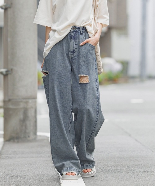 GLOBAL WORK（グローバルワーク） ワイドパンツ パンツ 大人見え