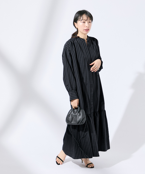 journal standard L'essage ワンピース デシン/ストライプマキシ