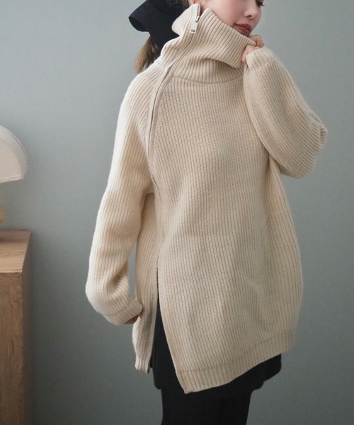 ◆最終お値下げ◆美品◆ダブルジップニット ニット セーター turtleneck double zip knit top /タートルネック