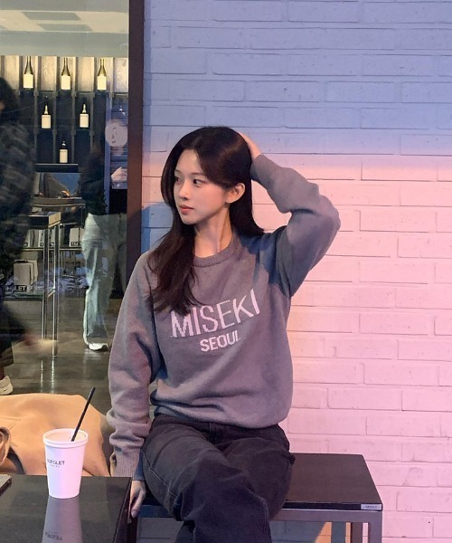 ニット セーター Misekiseoul logo knit レディース メンズ Miseki SEOUL ニット セーター Misekiseoul logo knit